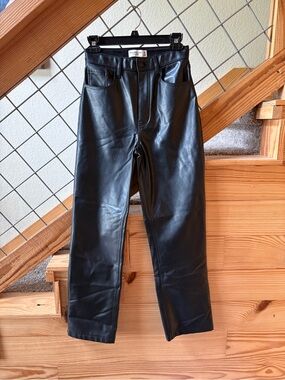 Abercrombie & Fitch Black Faux Leather Women's Pants